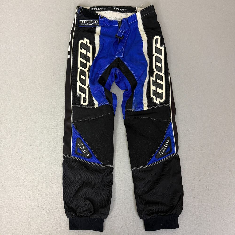 Thor Flow MX Motocross Pants Size 28 Blue Black White Dirt Bike Racing